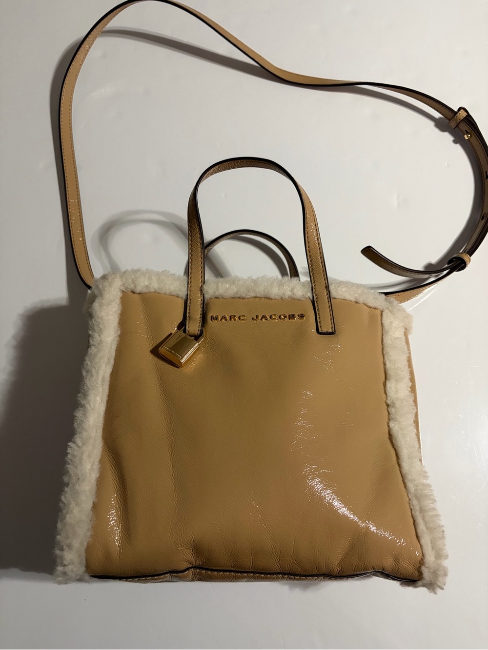 Marc Jacobs Mini Grind Faux Fur Trimmed Tote